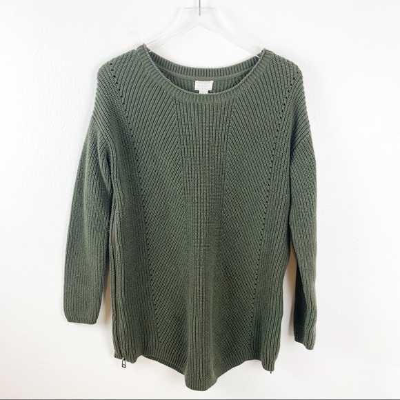 Caslon Sweaters - Caslon Side Zipper Sweater Tunic Dress Large